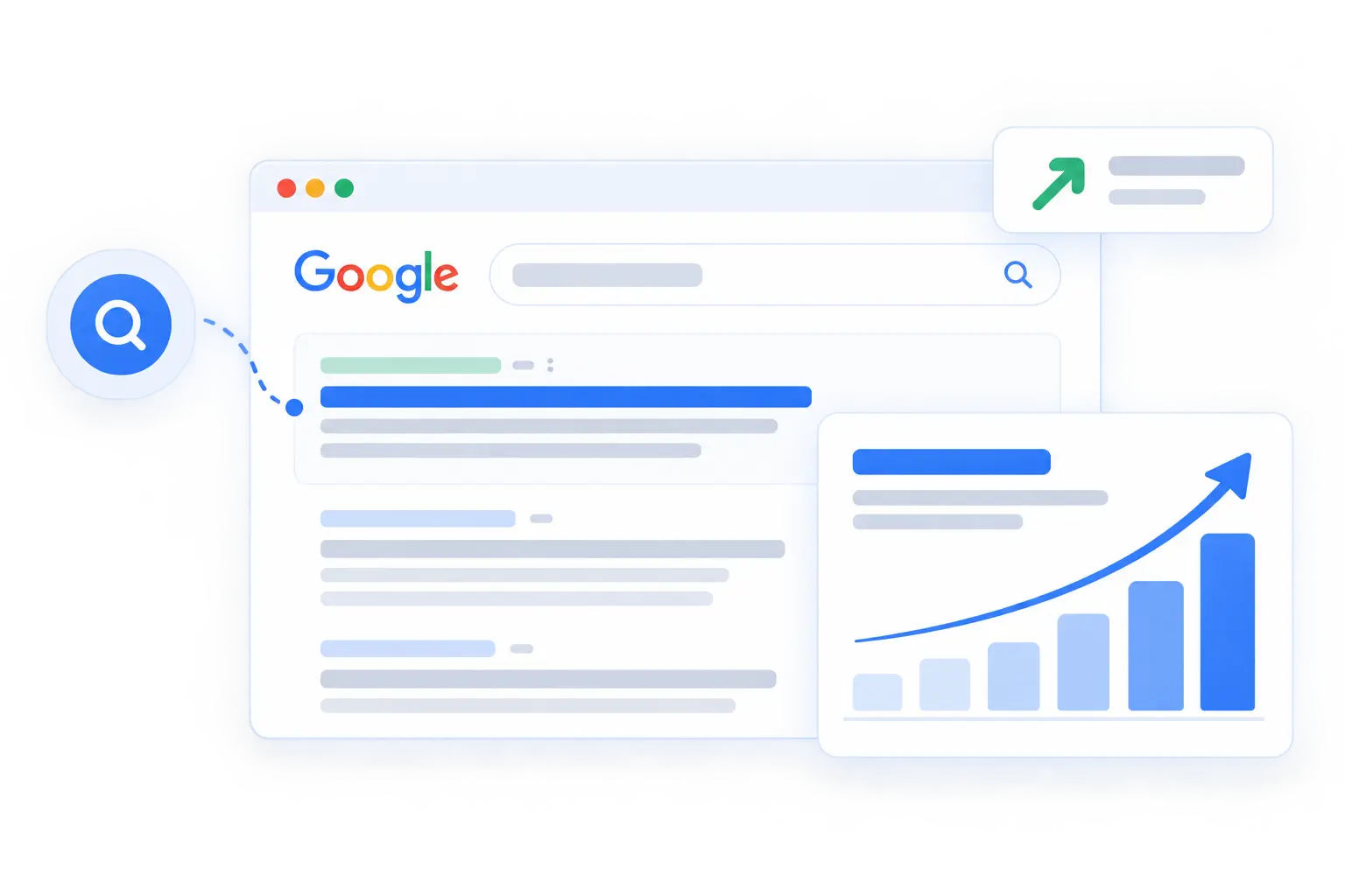 Référencement naturel par Osyto : le site apparaît dans les résultats Google et son trafic progresse.
